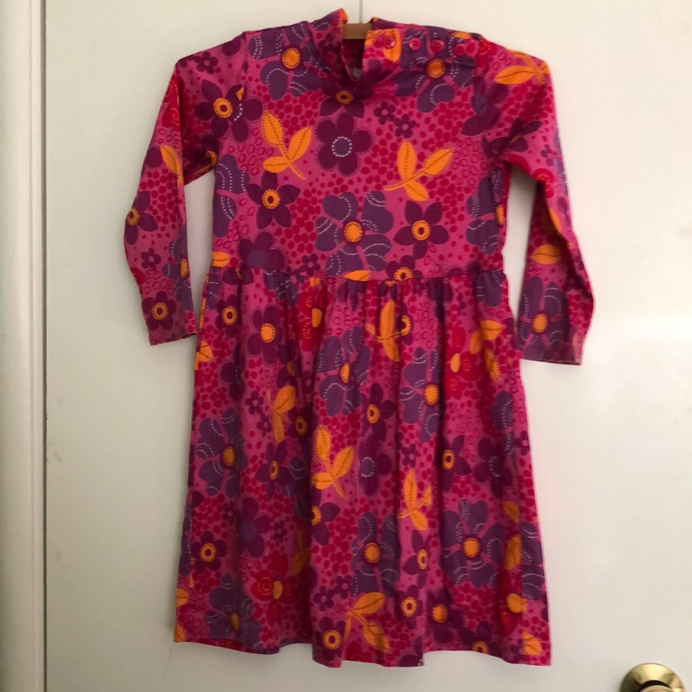 Hanna Andersson Pink Floral long sleeve Dress 110